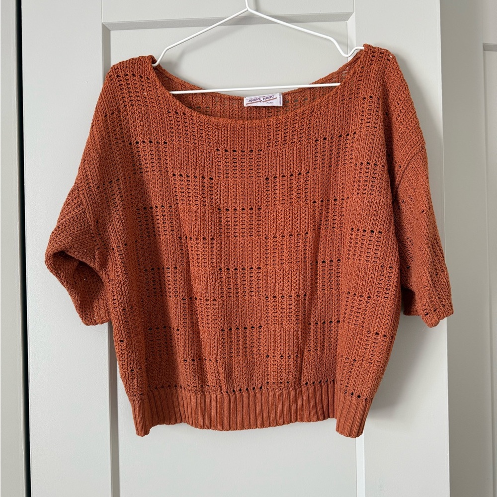 Vintage Burnt Orange Crew Neck Sweater